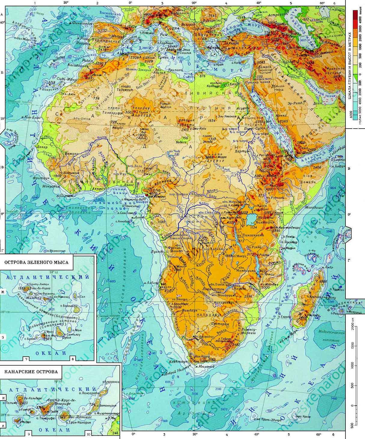 Карта Африки, Африка карта, физическая, политическая, стран, городов,скачать, озер, климатическая, настенная, географическая, контурная,бесплатно