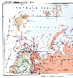 Карта действий Северного флота в 1944 году во время Великой Отечественной войны
