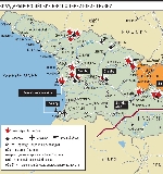 карта авиаударов российских ввс по грузии