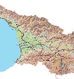 физическая карта грузии на английском языке