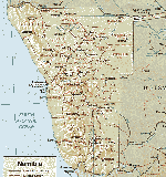 Карта намибии