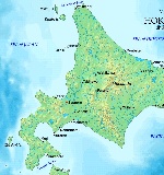 Карта острова Хоккайдо