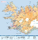 Карта острова Исландия