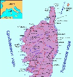 Карта острова Корсика