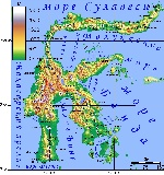 Карта острова Сулавеси