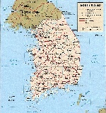 Карта южная кореи