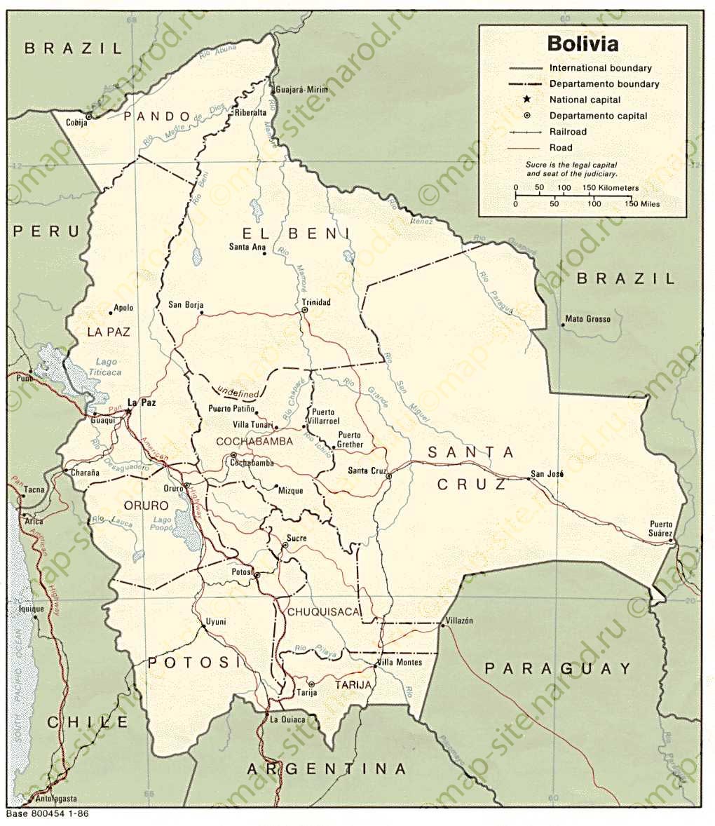 Bolivia Railway Map