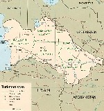 Карта туркменистана на английском языке